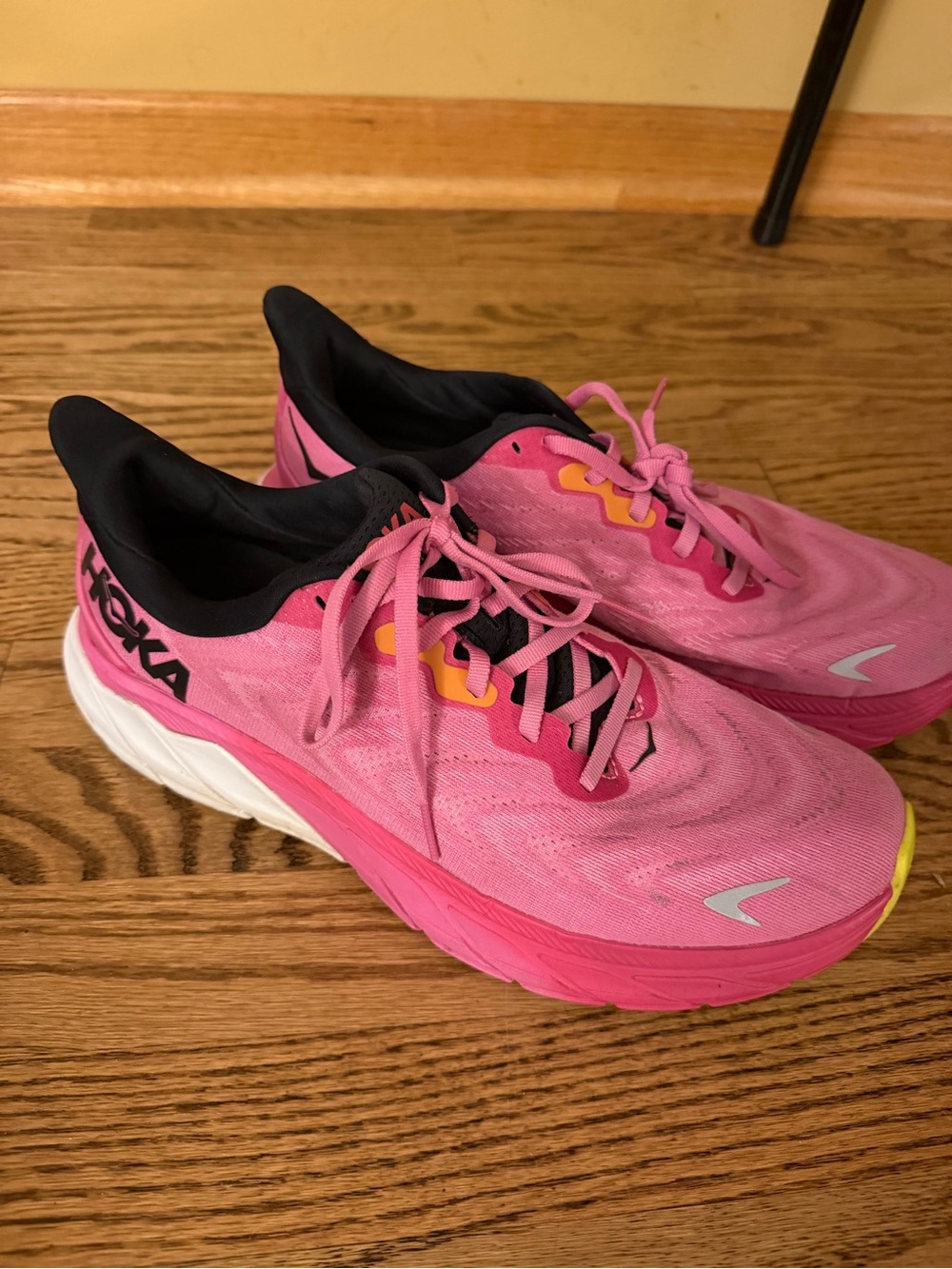 Hoka Women's Hot Pink & Black Cushioned Running Sneakers